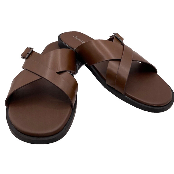 Men's Calvin Klein Brown Sandals/Slides Size 12 - Picture 2 of 8